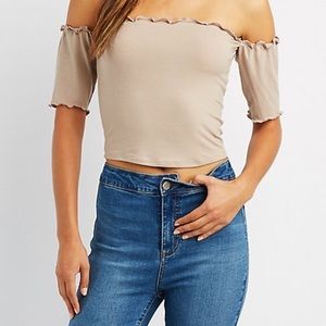 Nude off Shoulder Top